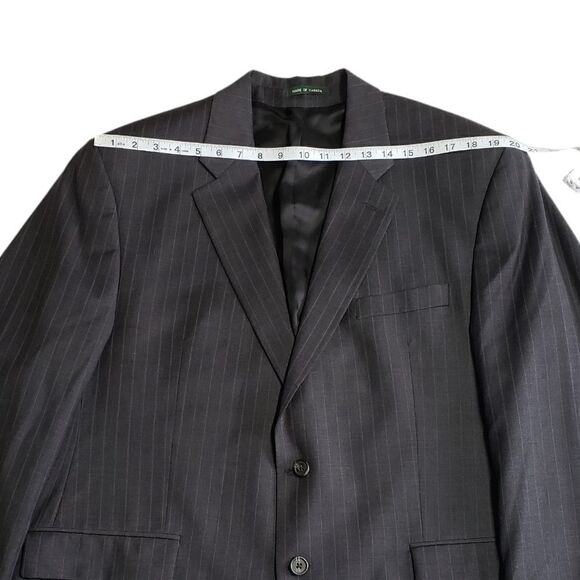 Lauren Ralph Lauren Gray Pinstriped Suit Jacket Sz 46R - Picture 6 of 16